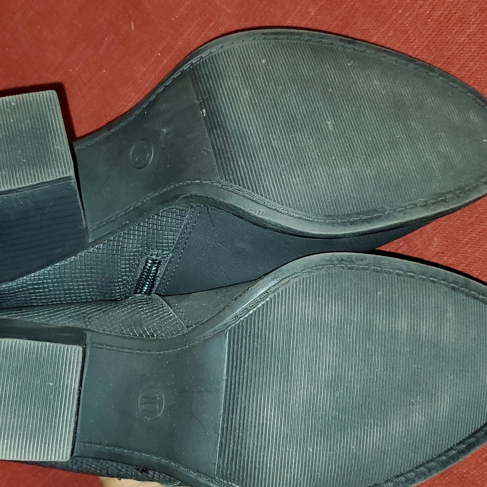 Universal Thread Leather Black Booties 10 - image 4